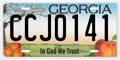 GA license plate CCJ0141