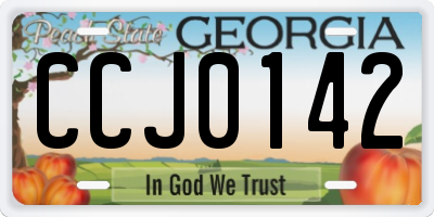 GA license plate CCJ0142