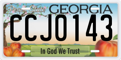 GA license plate CCJ0143