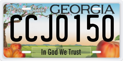 GA license plate CCJ0150