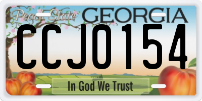 GA license plate CCJ0154