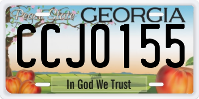 GA license plate CCJ0155