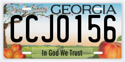 GA license plate CCJ0156