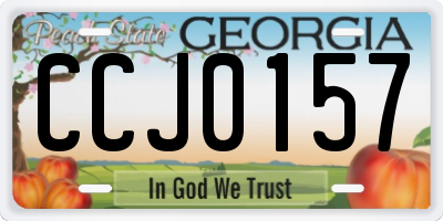 GA license plate CCJ0157