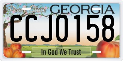 GA license plate CCJ0158
