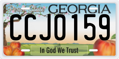 GA license plate CCJ0159