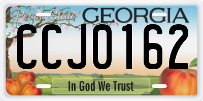 GA license plate CCJ0162