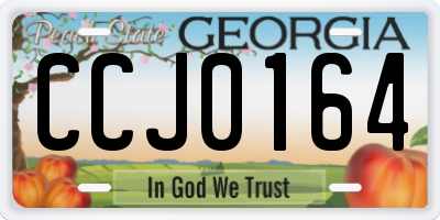 GA license plate CCJ0164