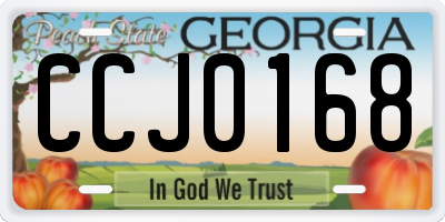 GA license plate CCJ0168