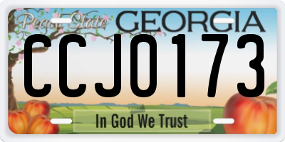 GA license plate CCJ0173