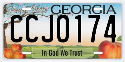 GA license plate CCJ0174