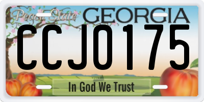 GA license plate CCJ0175