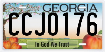 GA license plate CCJ0176