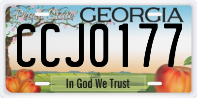 GA license plate CCJ0177