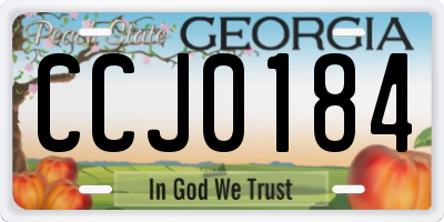 GA license plate CCJ0184