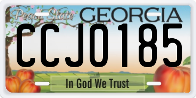 GA license plate CCJ0185