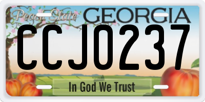 GA license plate CCJ0237