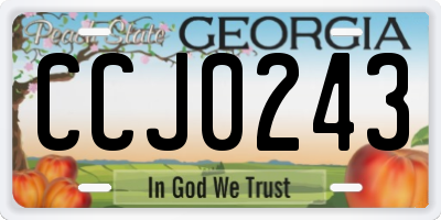 GA license plate CCJ0243