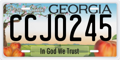 GA license plate CCJ0245