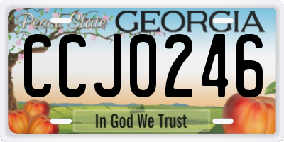 GA license plate CCJ0246
