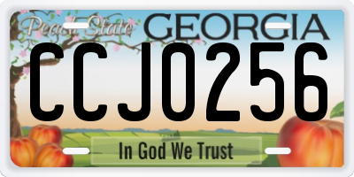 GA license plate CCJ0256
