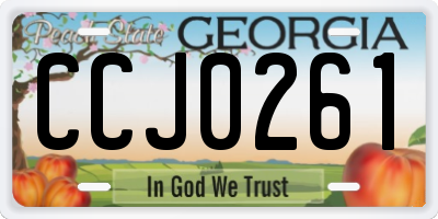 GA license plate CCJ0261