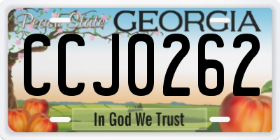 GA license plate CCJ0262