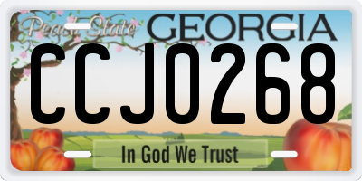 GA license plate CCJ0268