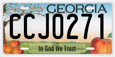 GA license plate CCJ0271