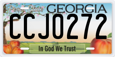 GA license plate CCJ0272