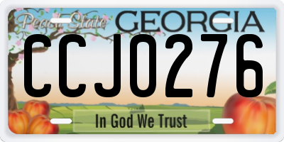 GA license plate CCJ0276
