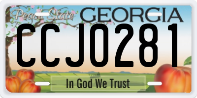 GA license plate CCJ0281