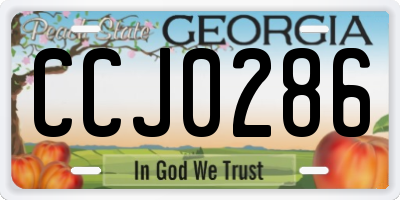 GA license plate CCJ0286
