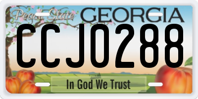 GA license plate CCJ0288