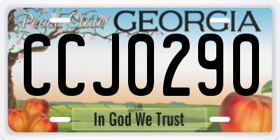 GA license plate CCJ0290