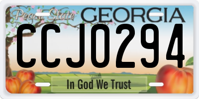 GA license plate CCJ0294