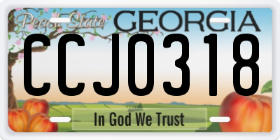 GA license plate CCJ0318