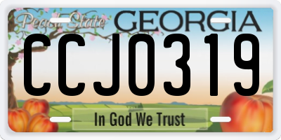 GA license plate CCJ0319