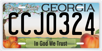 GA license plate CCJ0324