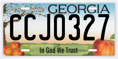 GA license plate CCJ0327