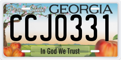 GA license plate CCJ0331