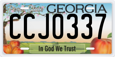 GA license plate CCJ0337