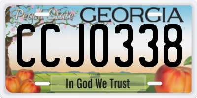 GA license plate CCJ0338