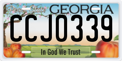 GA license plate CCJ0339