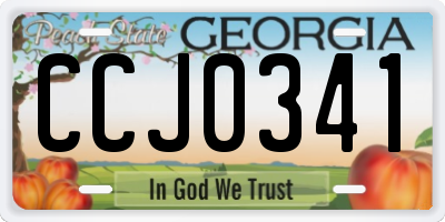 GA license plate CCJ0341