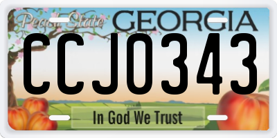 GA license plate CCJ0343