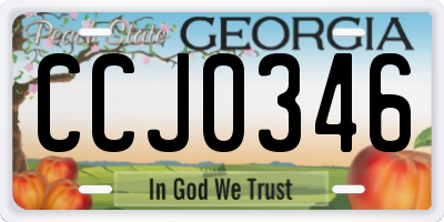 GA license plate CCJ0346