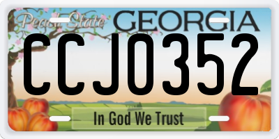 GA license plate CCJ0352