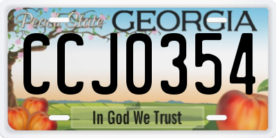 GA license plate CCJ0354