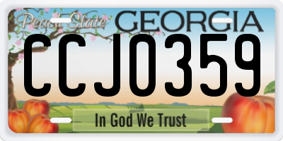GA license plate CCJ0359
